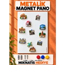 Palamar Magnet Biriktirme Panosu 50X70 cm Saraydüzü Beyaz Metal Manyetik Yüzey Dekoratif Duvar Pano (Mıknatıs Hediyeli)