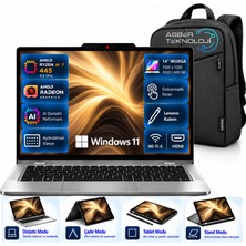 Lenovo Ideapad 5 Amd Ryzen Aı 7 445 32GB Ram 512GB SSD 14" Wuxga 1920X1200 OLED 600NIT 360° Dokunmatik+Kalemli W11 Pro 83UH004BTR ve Asbertech Çanta