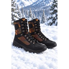 Lucy Shoes YG999 Unisex Bağcıklı Ortopedik Taban Günlük Cilt Askeri Postal Bot Cst Siyah/haki