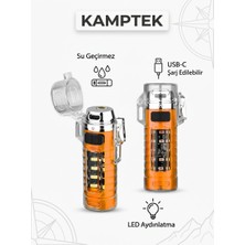 Kamptek Kamp Teknolojisi Kamptek Usb-C Şarj Edilebilir Şeffaf Kasa Dağcı Feneri - Su Geçirmez Çakmaklı