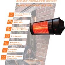 Elcon Eır Rc 2000 Watt IP55 Suya Dayanıklı Duvar Tipi Infrared Isıtıcı - Kafe, Balkon ve Dış Mekan Uyumlu