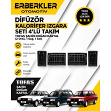 ERBERKLER Tofaş Şahin Doğan Kartal Difüzör Kalorifer Izgara Seti 4'lü Takım (2 Orta, 1 Sağ, 1 Sol)