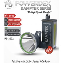 Kamptek Kamp Teknolojisi Kamptek Serisi 50W 5000 Lümen Su Geçirmez Kafa Lambası - 38.000 Mah Bataryalı Kamp Feneri Balıkçı Kafafeneripowerbank