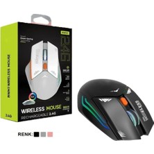 Blic Bwm1 Bluetooth & 2.4g Wireless Şarjlı Kablosuz Fare Rgb Aydınlatmalı 1600 Dpı Oyuncu Laptop Mouse