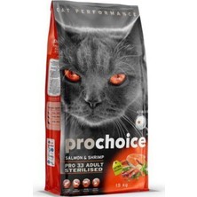 Prochoice Pro 33 Somonlu ve Karidesli Kısırlaştırılmış Yetişkin Kedi Maması 2 kg