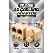 Pemberton RJ45 Ethernet Çoklayıcı / 1 Erkek 2 Dişi Dağıtıcı Adaptör / Çift Yollu Ağ Kablosu Birleştirici Çoklu Adaptör