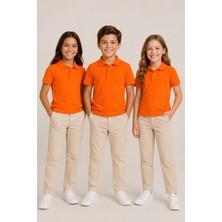 Nymora Çocuk Unisex 3'lü Polo Yaka Kısa Kollu Okul Tişört %100 Pamuk 2-14 Yaş