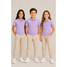 Nymora Çocuk Unisex 3'lü Polo Yaka Kısa Kollu Okul Tişört %100 Pamuk 2-14 Yaş