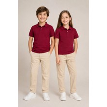 Nymora Çocuk Unisex 2'li Polo Yaka Kısa Kollu Okul Tişört %100 Pamuk 2-14 Yaş