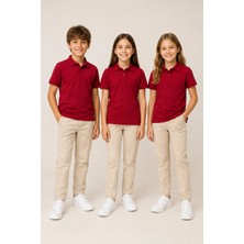 Nymora Çocuk Unisex 3'lü Polo Yaka Kısa Kollu Okul Tişört %100 Pamuk 2-14 Yaş