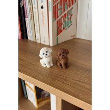 Rumon Mini 2'li Sevimli Köpek Biblosu | Dekoratif Masa ve Raf Süsü