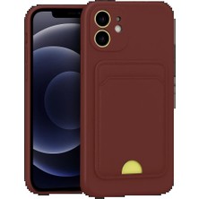 Apple iPhone 11 Kılıf Kelvin Kartvizitli Silikon - Bordo