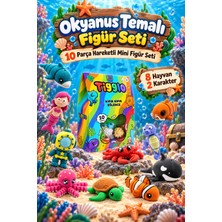 By Kidchen Tigglo 10'lu Hareketli Mini Hayvan ve Karakter Figür Oyuncak Seti | Çiftlik, Okyanus, Safari ve Orman Tema Seçenekleri