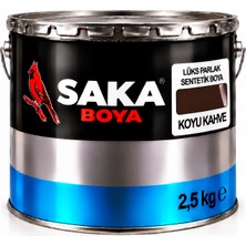 Saka Boya Lüks Parlak Sentetik Boya Koyu Kahve 2,5 kg
