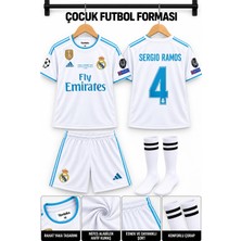 Yensa Sergio Ramos Real Madrid Beyaz Çocuk Futbol Forması Takımı 3 Parça Çorap Hediyeli