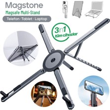 Feny FN-MS10 Magstone 360° Dönebi·len Ayarlanabi·li·r Kademeli· 3i·n1 Magsafe Laptop Stand