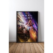 Project Hail Mary Uzay Tasarım 2 Çerçeveli Tablo Poster Film Odası Duvar Dekoru