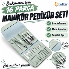 Ergonomik Seyahat Için 16 Parça Manikür ve Pedikür Seti