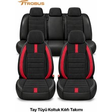 Trobus Ford Focus 1998-2004 Uyumlu Nergis Serisi Ortopedik Tay Tüyü Ticari 2+1 Oto Koltuk Kılıfı Kırmızı