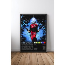 Project Hail Mary Astronot Tasarım 17 Çerçeveli Tablo Poster Film Odası Duvar Dekoru