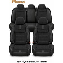 Trobus Hyundai I-20 2015-2019 Uyumlu Nergis Serisi Ortopedik Tay Tüyü Oto Koltuk Kılıfı Siyah