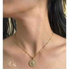 Yıldız Model Taş Detaylı Gold Kolye