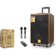 Baab BQ12 Çift Karaoke Mikrofonlu Bluetooth Hoparlör Fm Radyo 40W 12 Inç Kumandalı Ahşap