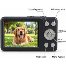 Günlük ve Seyahat Kullanımına Uygun Ekranlı Siyah Fotoğraf Makinesi