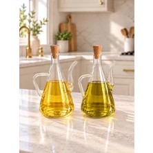 Borosilikat Cam Yağdanlık Yağlık Glazzy  500 ml (2 Adet Standsız)
