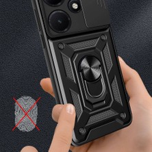 ENNAR Infinix Hot 30I Tank Kılıf Manyetik Standlı Sürgülü Kamera Korumalı Yüzüklü Kapak