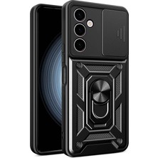 ENNAR Samsung Galaxy A24 Tank Kılıf Manyetik Standlı Sürgülü Kamera Korumalı Yüzüklü Kapak