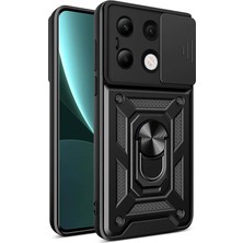 ENNAR Xiaomi Redmi Note 13 4g Tank Kılıf Manyetik Standlı Sürgülü Kamera Korumalı Yüzüklü Kapak