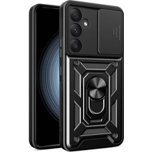 ENNAR Samsung Galaxy A35 Tank Kılıf Manyetik Standlı Sürgülü Kamera Korumalı Yüzüklü Kapak