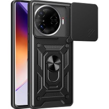 ENNAR Tecno Camon 30 Tank Kılıf Manyetik Standlı Sürgülü Kamera Korumalı Yüzüklü Kapak