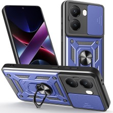 ENNAR Xiaomi Poco X7 Pro Tank Kılıf Manyetik Standlı Sürgülü Kamera Korumalı Yüzüklü Kapak