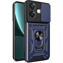 ENNAR Oppo A3X 4g Tank Kılıf Manyetik Standlı Sürgülü Kamera Korumalı Yüzüklü Kapak
