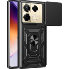ENNAR Infinix Note 40 Pro Tank Kılıf Manyetik Standlı Sürgülü Kamera Korumalı Yüzüklü Kapak