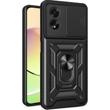 ENNAR Oppo A38 Tank Kılıf Manyetik Standlı Sürgülü Kamera Korumalı Yüzüklü Kapak
