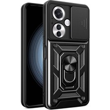 ENNAR Oppo Reno 11F 5g Tank Kılıf Manyetik Standlı Sürgülü Kamera Korumalı Yüzüklü Kapak