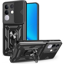 ENNAR Vivo Y29 4g Tank Kılıf Manyetik Standlı Sürgülü Kamera Korumalı Yüzüklü Kapak