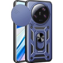 ENNAR Xiaomi Mi 13 Ultra Tank Kılıf Manyetik Standlı Sürgülü Kamera Korumalı Yüzüklü Kapak