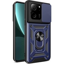 ENNAR Xiaomi Mi 13T Pro Tank Kılıf Manyetik Standlı Sürgülü Kamera Korumalı Yüzüklü Kapak