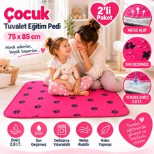 CDE Pati Desenli Çocuk Tuvalet Eğitim Pedi 75X85 cm (2 Li Paket) 5 Katlı Yıkanabilir Sıvı Geçirmez Yatak Koruyucu