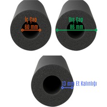 Ø 60/13 mm Ode R-Flex Prm Izolasyon Kauçuk Boru (4 MT/2AD)