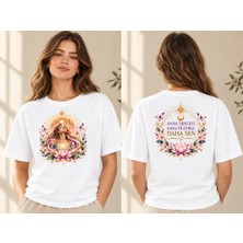 Sedora Lotus Çiçeği ve Mandala Baskılı Kadın Tişört