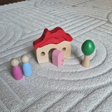 Kikadu Tak Çıkar Waldorf Dağ Evi Ağaç ve Peg Seti