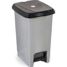 Mythriva 40 Litre Kapasiteli Pedallı Metalize Çöp Kovası, Slim Tasarım