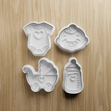 BarsDepo Baby Shower Kurabıye Kalıbı 4'lu Set