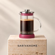 600 ml French Press Kahve ve Bitki Çayı Demliği Cam Hazneli Metal Filtreli Manuel Kahve Demleme Makinesi Sariva Home
