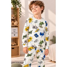 Free Beka Desenli Bisiklet Yaka %100 Pamuklu İnterlok Kumaş Erkek Çocuk Uzun Kollu Pijama Takımı